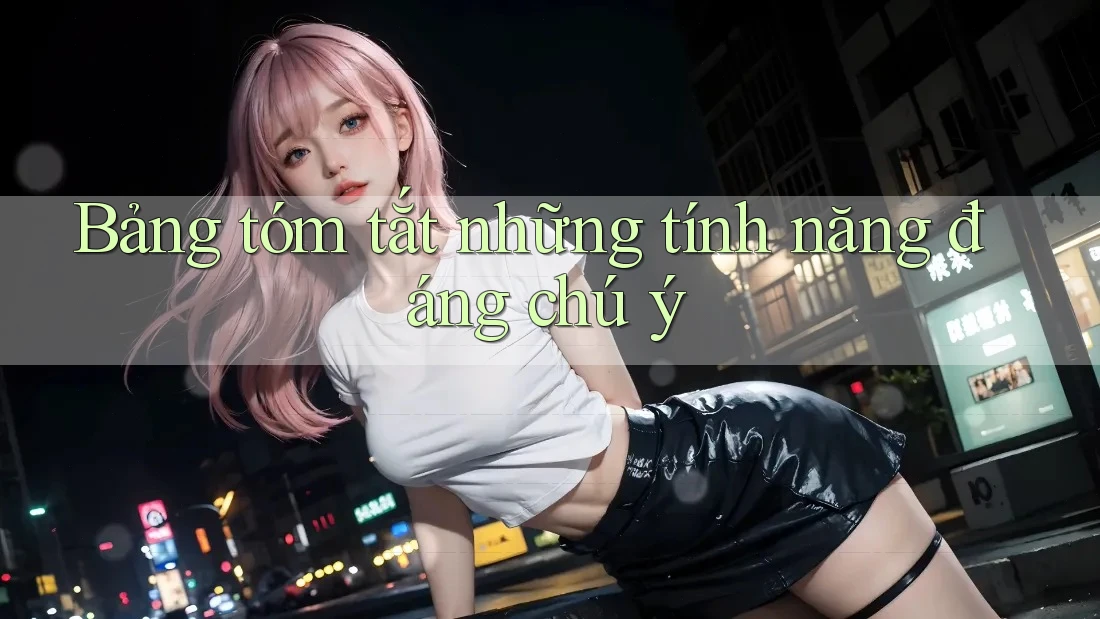 Bảng tóm tắt những tính năng đáng chú ý Bảng tóm tắt những tính năng đáng chú ý